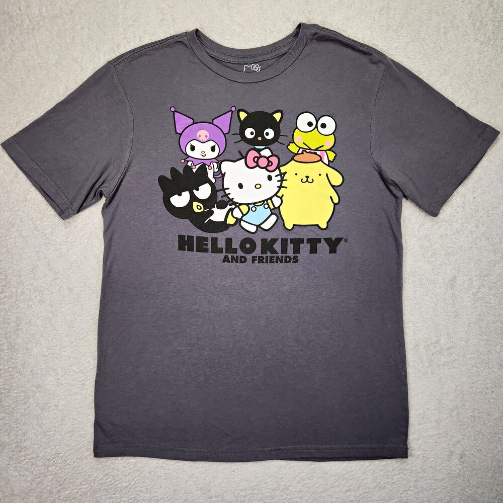 Hello Kitty by Sanrio Girls XL Graphic Print T-shirt Crew Neck Short Sleeve Gray
